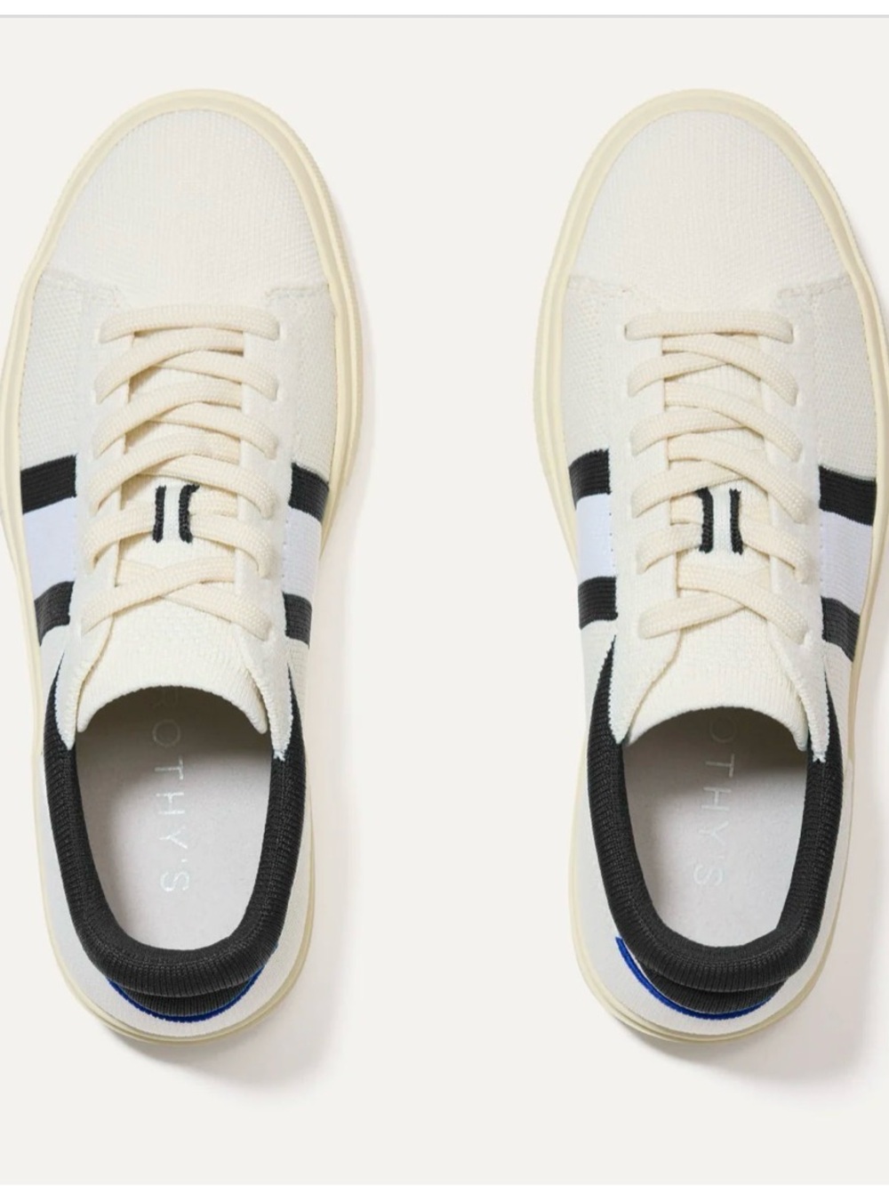 NWOT Rothy's The Women's RS02 White Canvas Sneakers with Black Trim size 7 - Picture 2 of 12